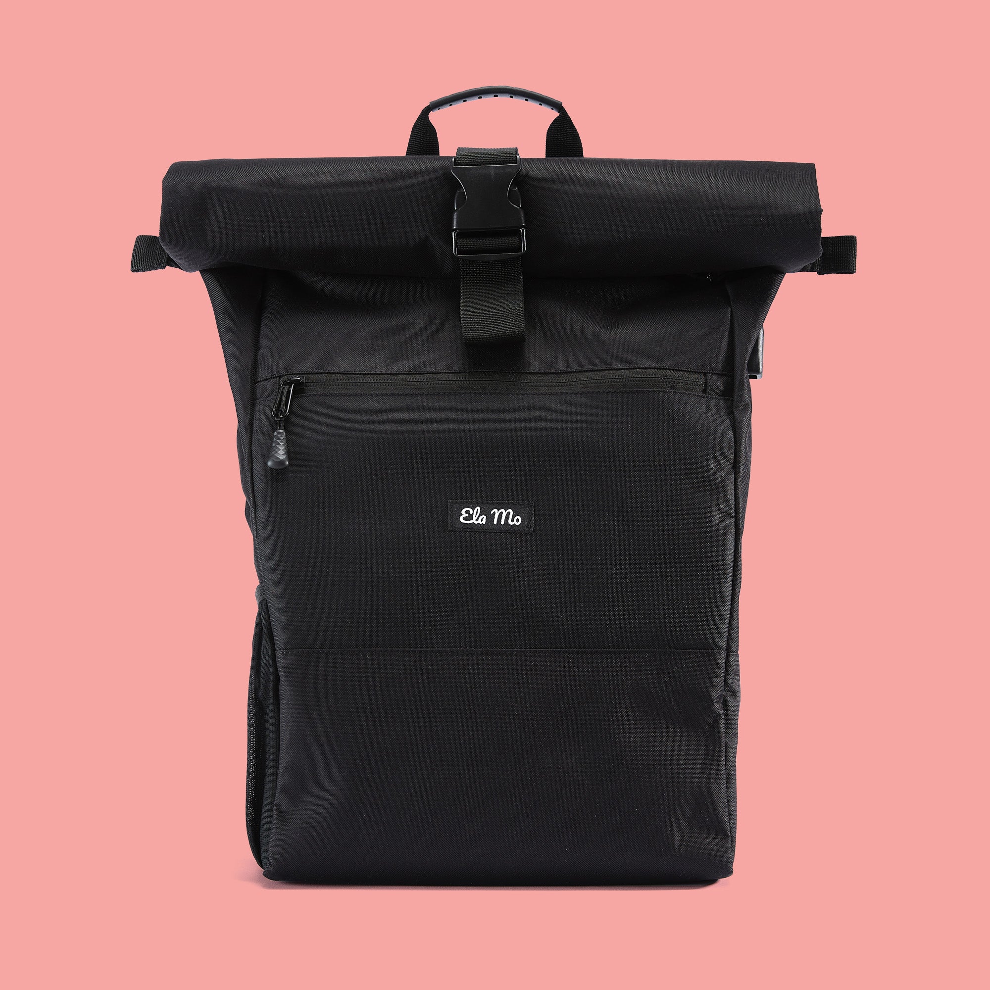 Rucksack Schwarz – Ela Mo™ Rolltop für Alltag Reisen