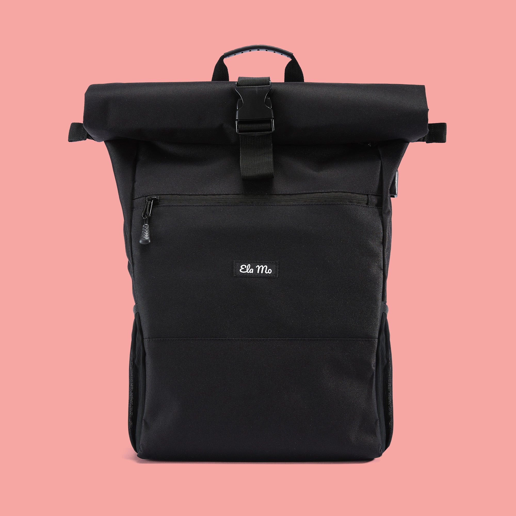wanderrucksack rolltop Rucksack Schwarz – Ela Mo™ Rolltop für Alltag & Reisen