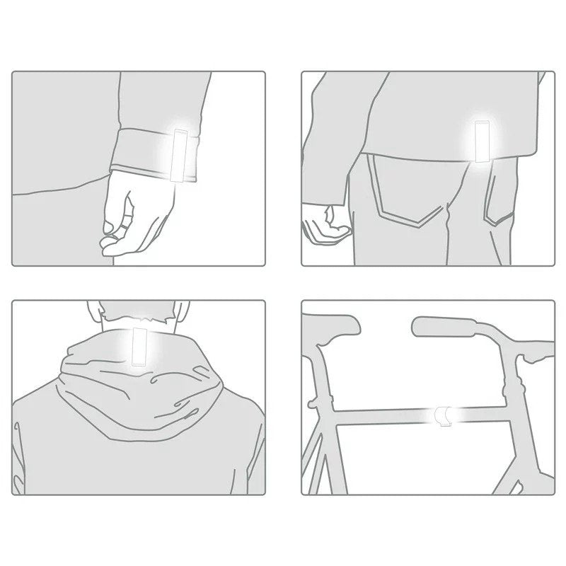 Ela Mo™ x BOOKMAN Reflektorclips. Fotoanleitung: Wie man Reflektorclips verwenden kann.