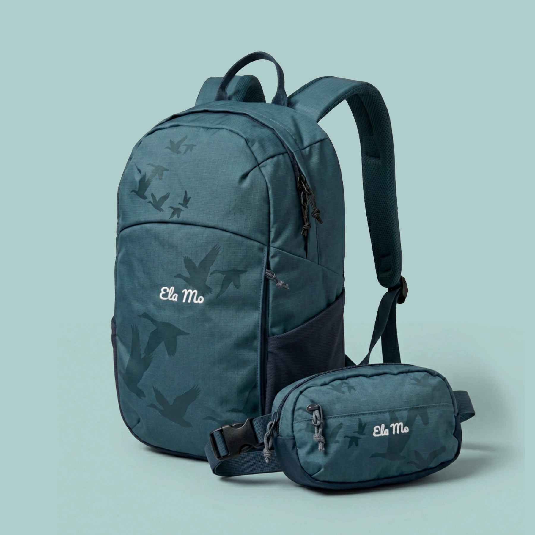 Ela Mo™ Active Duo Rucksack + Hip Bag | Birds
