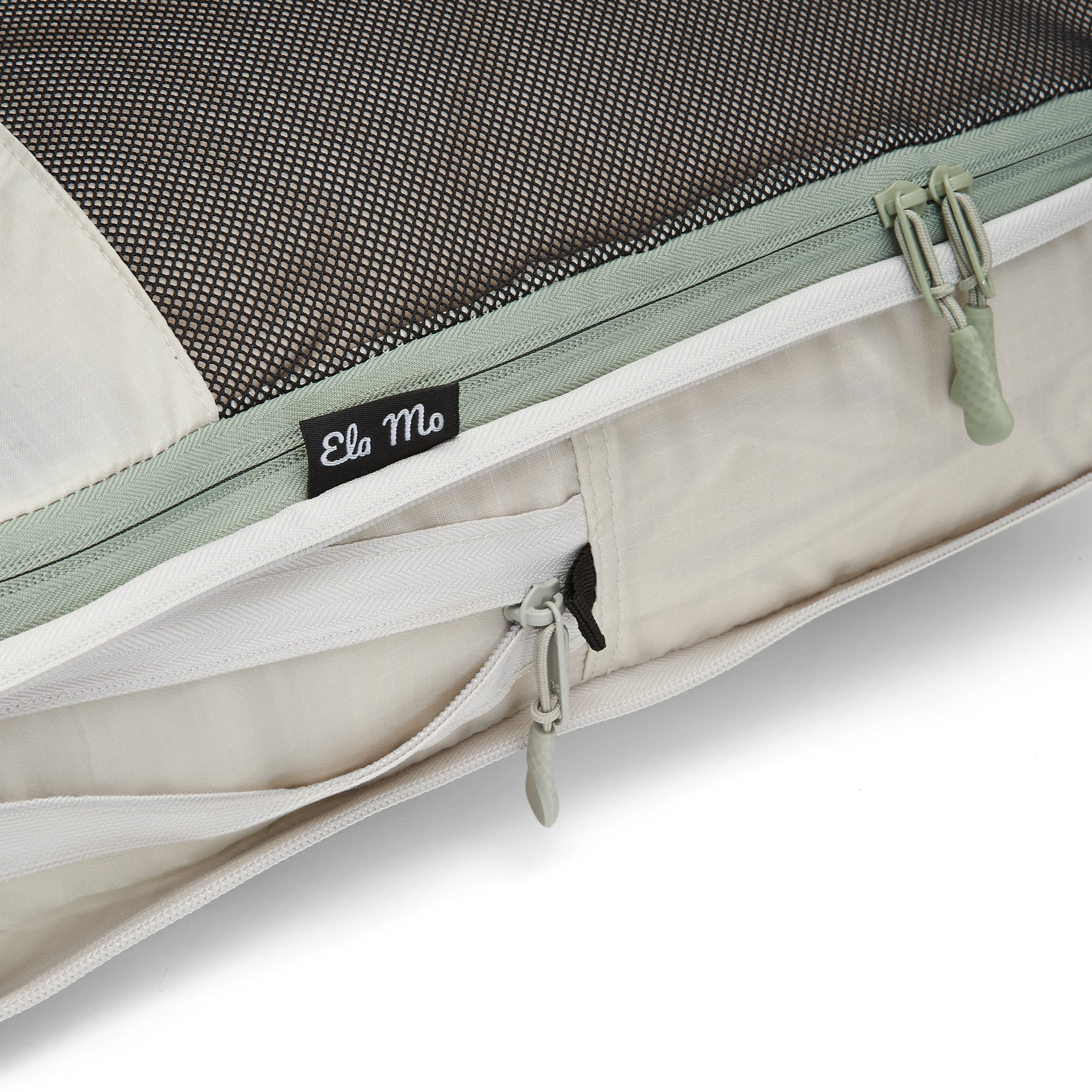 Ela Mo™ Packtaschen-Set | 5-teilig. Zwei-Wege-Reißverschluss an einer Tasche an der Seite.