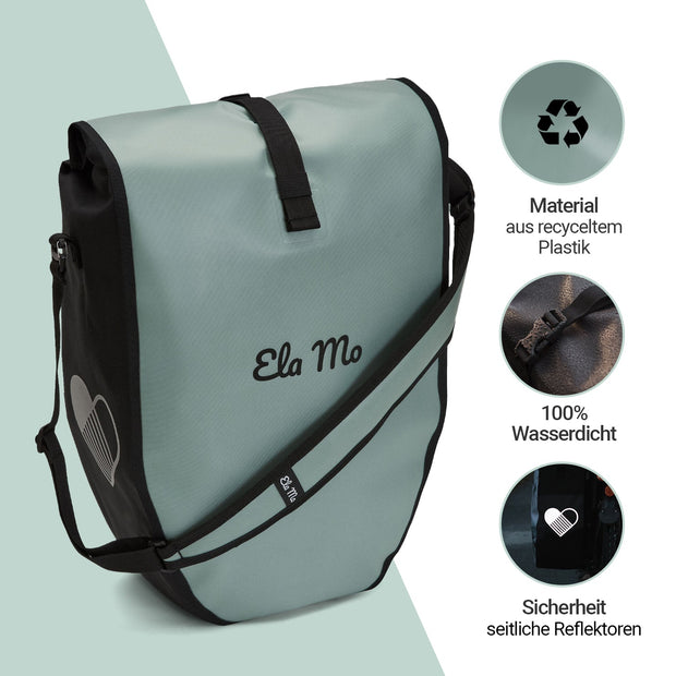 Ela Mo™ Fahrradtasche für Gepäckträger | Mintgrey