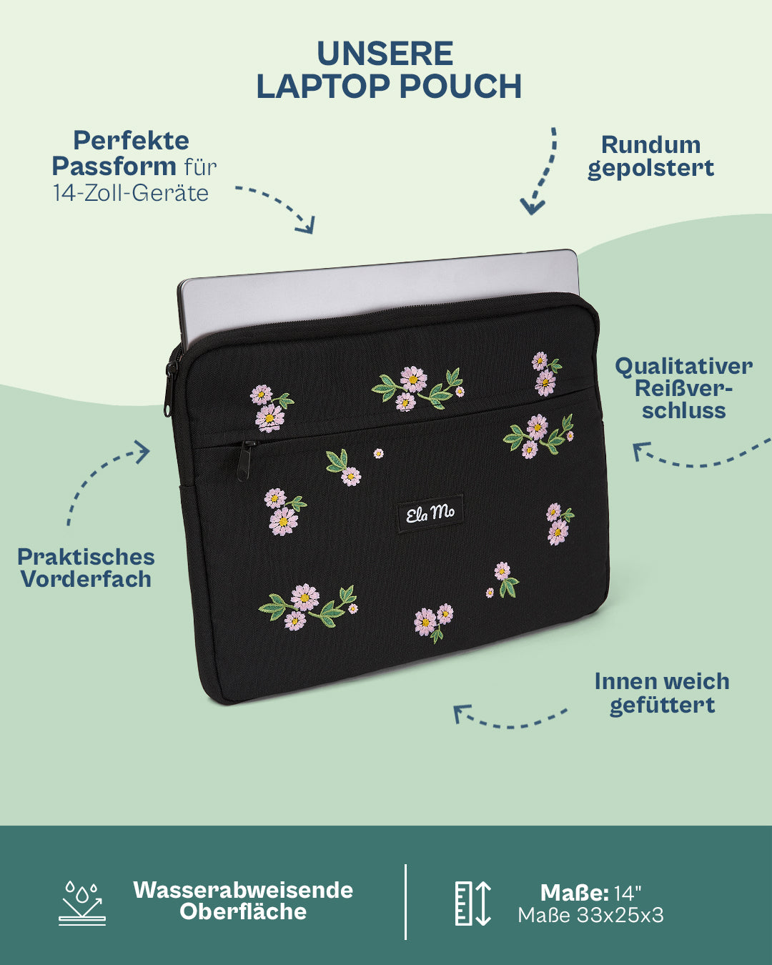 Ela Mo™ Laptop Pouch 14 Zoll | Embroidery Edition Upsy Daisy