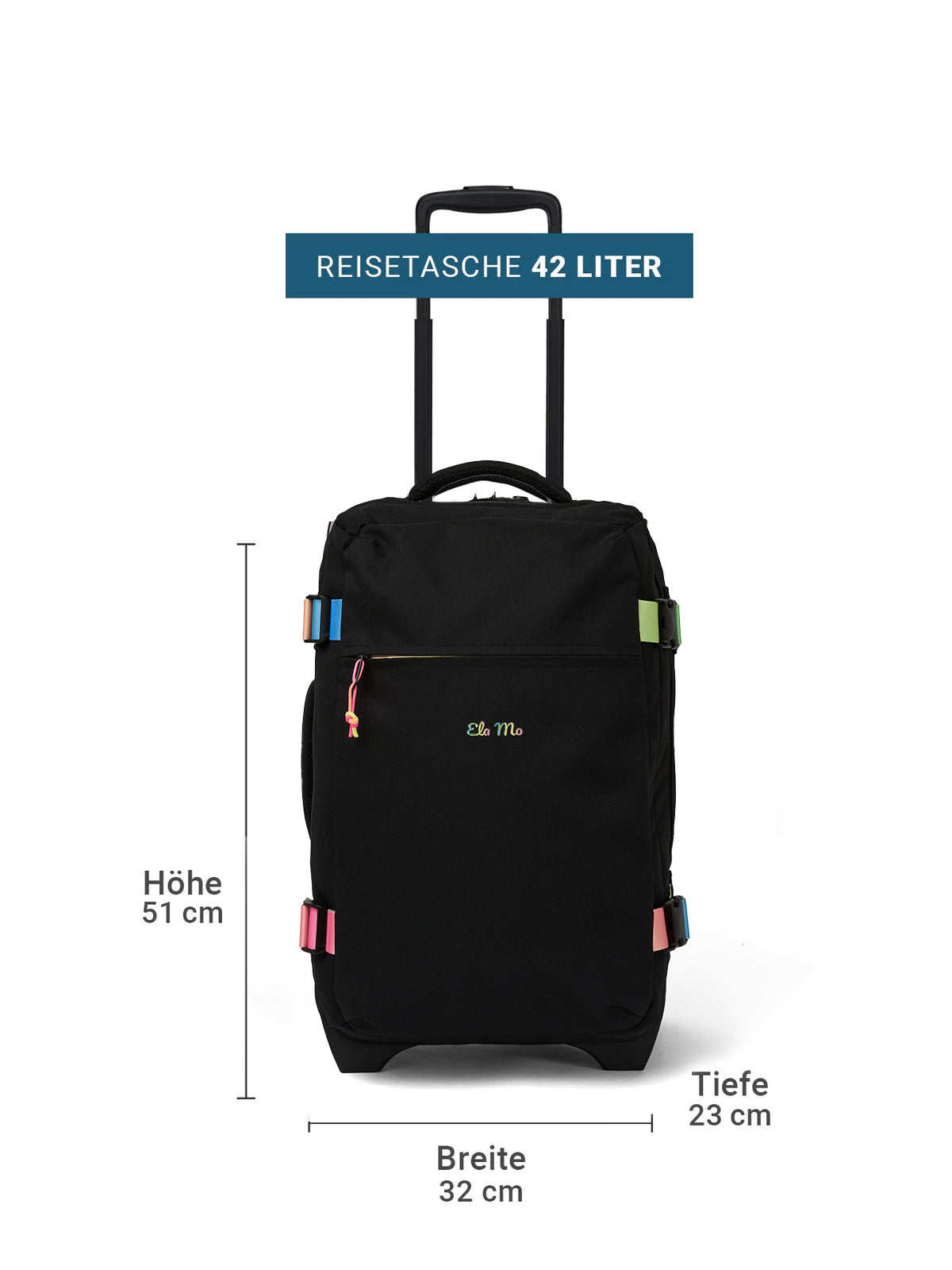 Ela Mo™ Reisetasche mit Rollen 42 Liter | Rainbow