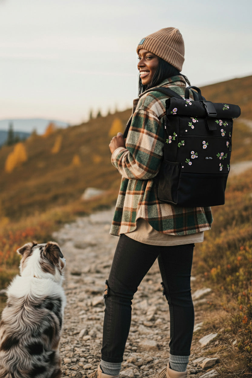 Ela Mo™ Rolltop Rucksack | Embroidery Edition Upsy Daisy