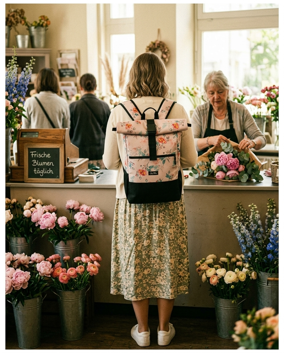 Ela Mo™ Rolltop Rucksack | Roses for You
