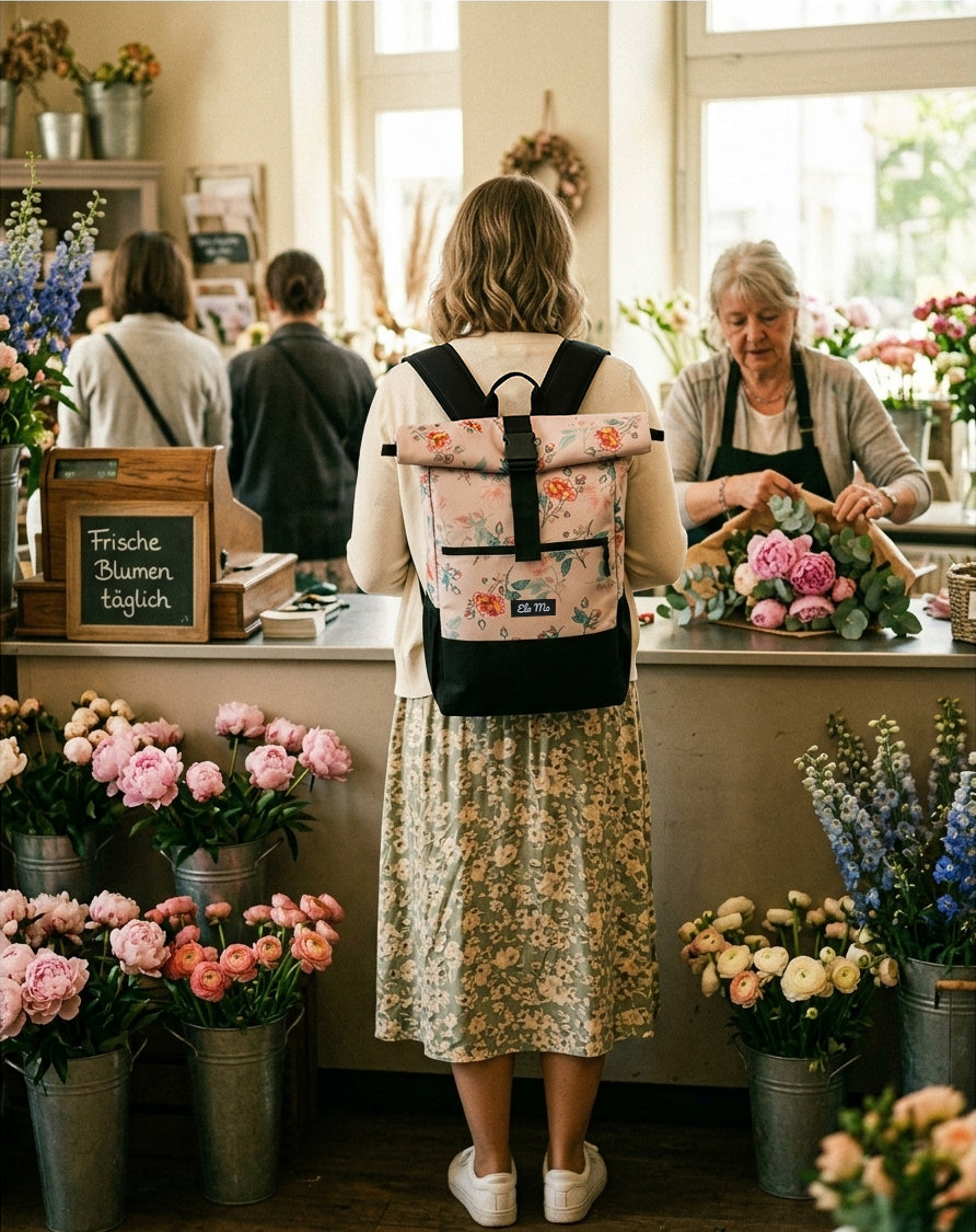 Ela Mo™ Rolltop Rucksack | Roses for You