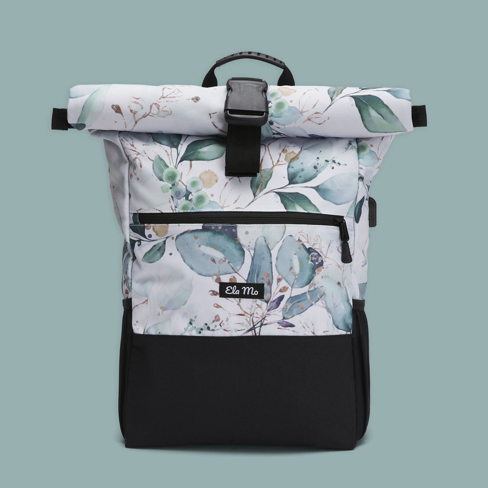 Rucksack Blumen: Ela Mo™ Rolltop Waterleaf Gold Nachhaltig