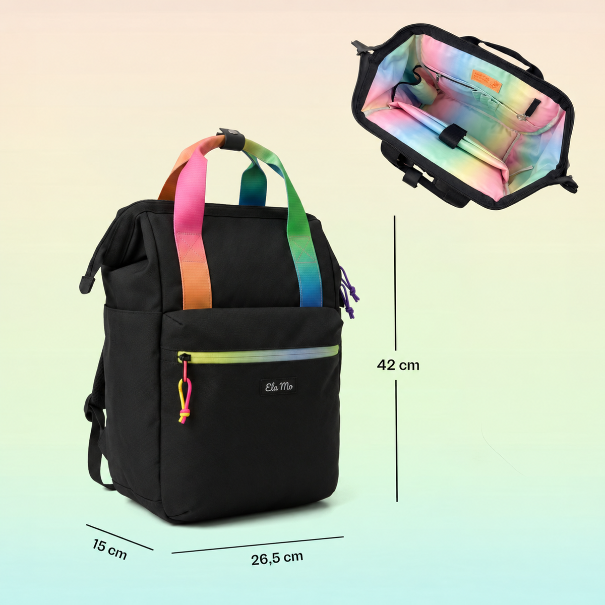Ela Mo™ Topload Rucksack | Rainbow