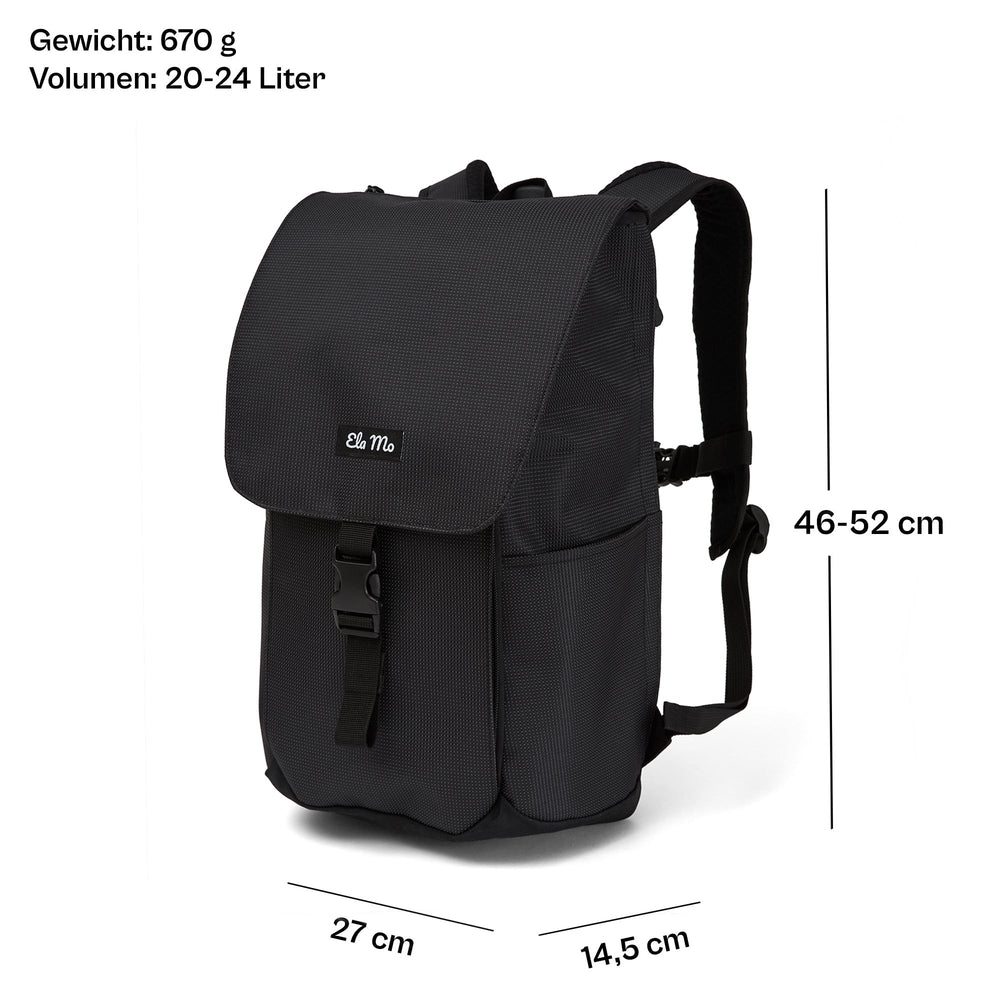 Ela Mo™ Everywhere Rucksack | Black Reflective