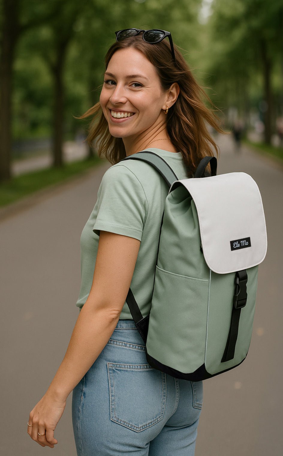 Ela Mo™ Everywhere Rucksack | Mintgrey
