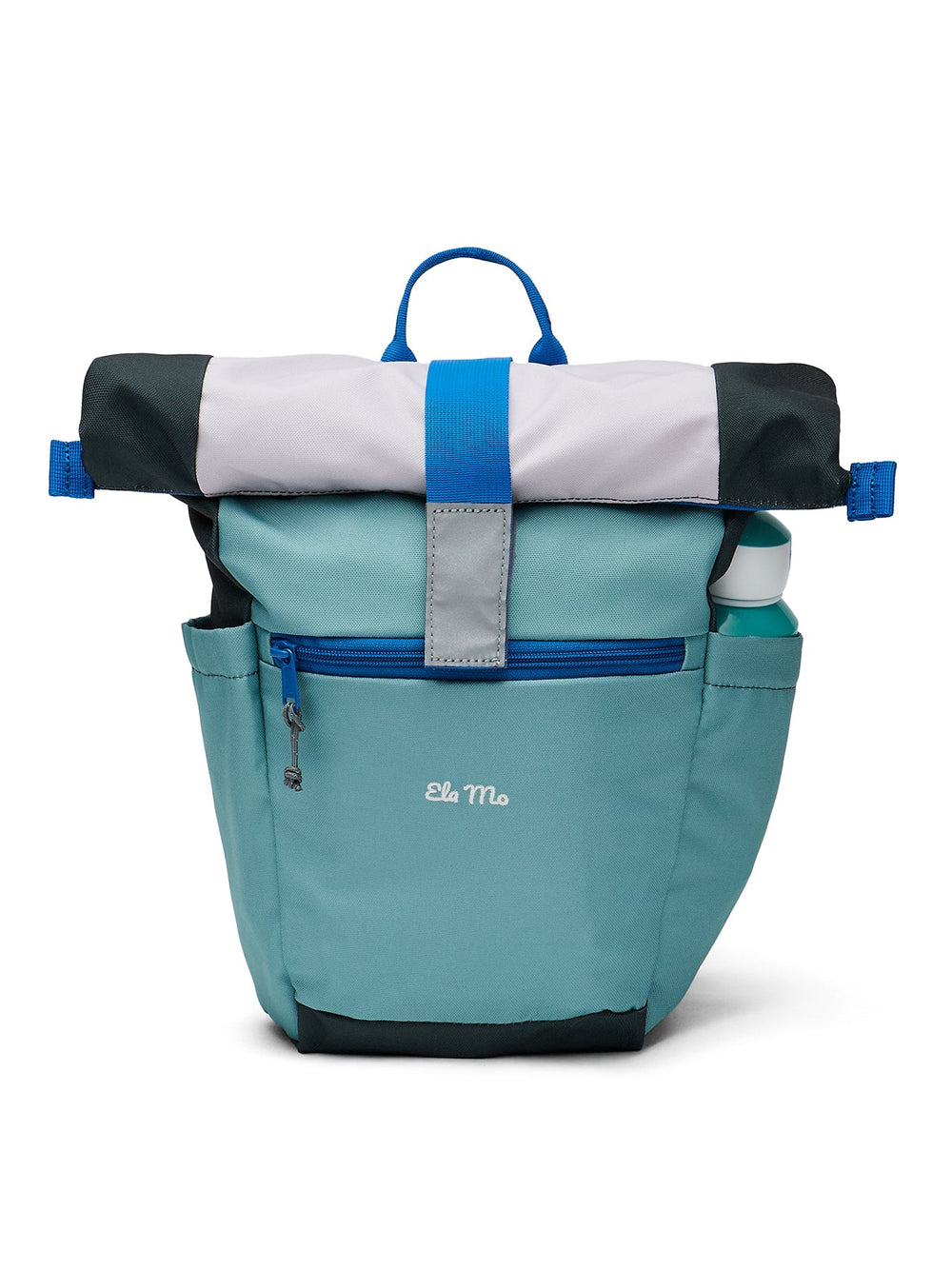Ela Mo™ Kinderrucksack (6-10 Jahre) | Blue Mint. Der Rucksack in Blau auf weißem Hintergrund.