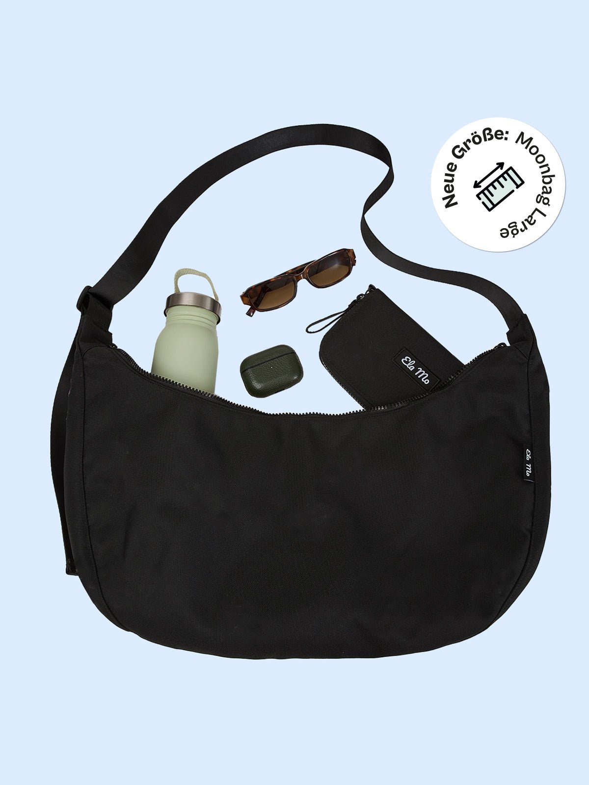 Ela Mo™ Moon Bag Large | Black