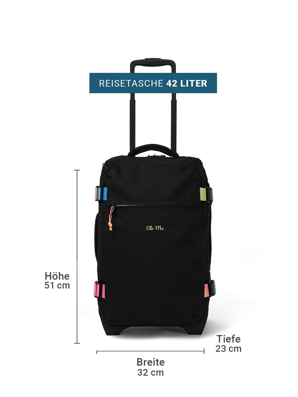 Ela Mo™ Reisetasche mit Rollen 42 Liter | Rainbow