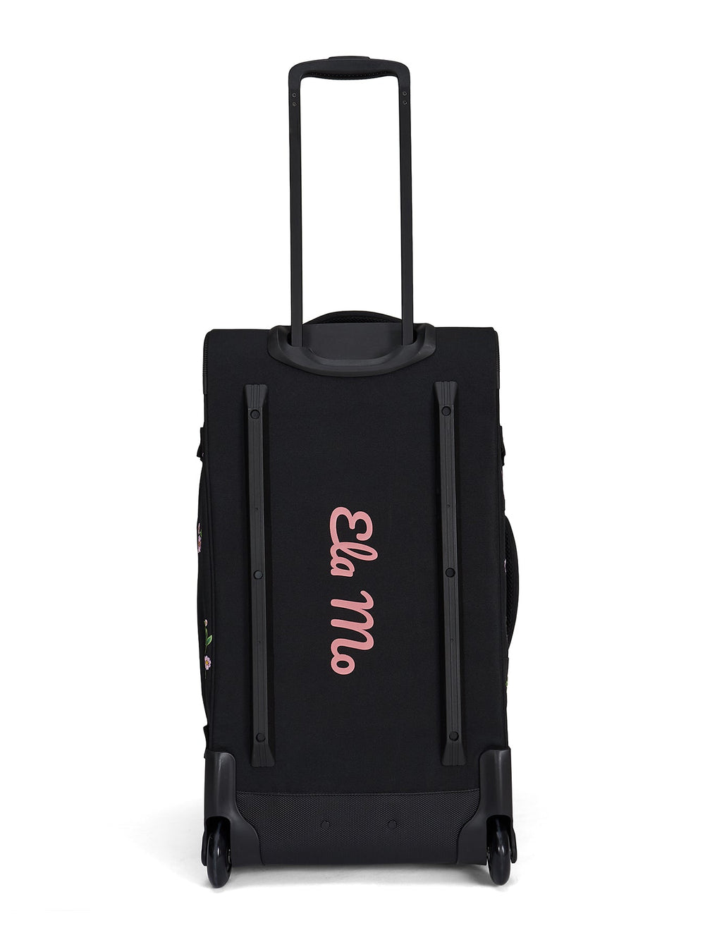 Ela Mo™ Reisetasche mit Rollen 78 Liter | Embroidery Edition Upsy Daisy.Rückseite der Tasche mit Herstellerlogo in der Mitte