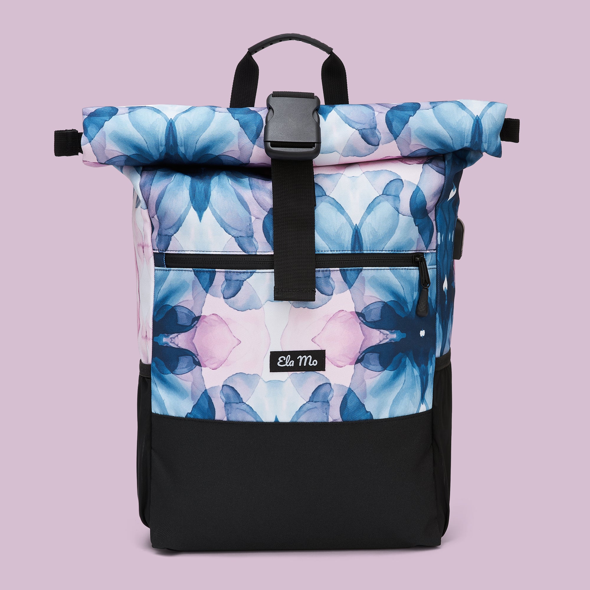 Ela Mo™ Rolltop Rucksack Aqua – Frisch & Funktional