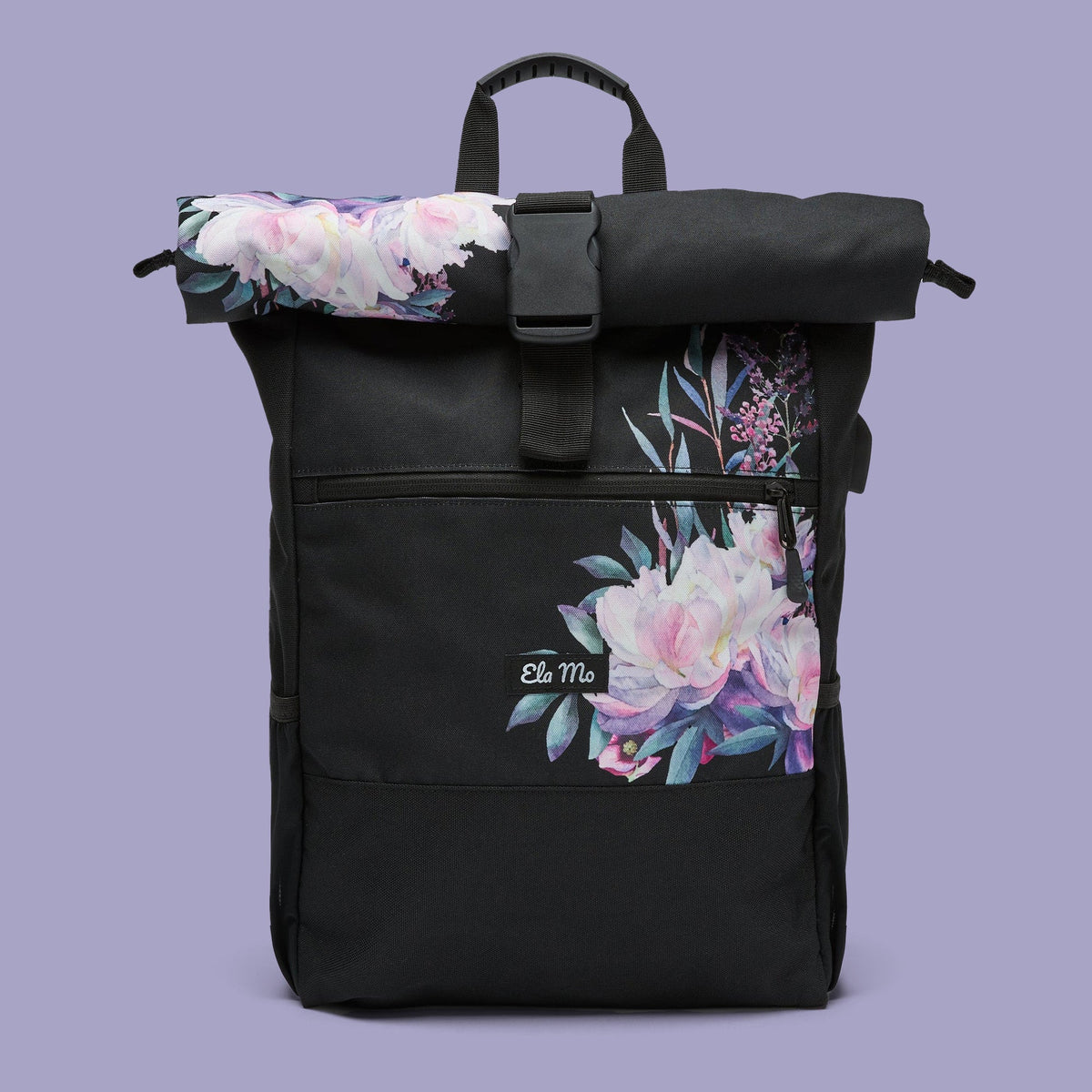 Ela Mo™ Rolltop Rucksack „Beauty in Darkness“ – Stylisch & smart