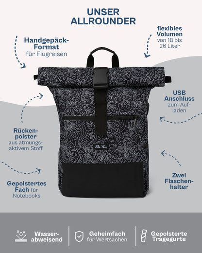 Ela Mo™ Rolltop Rucksack | Dots