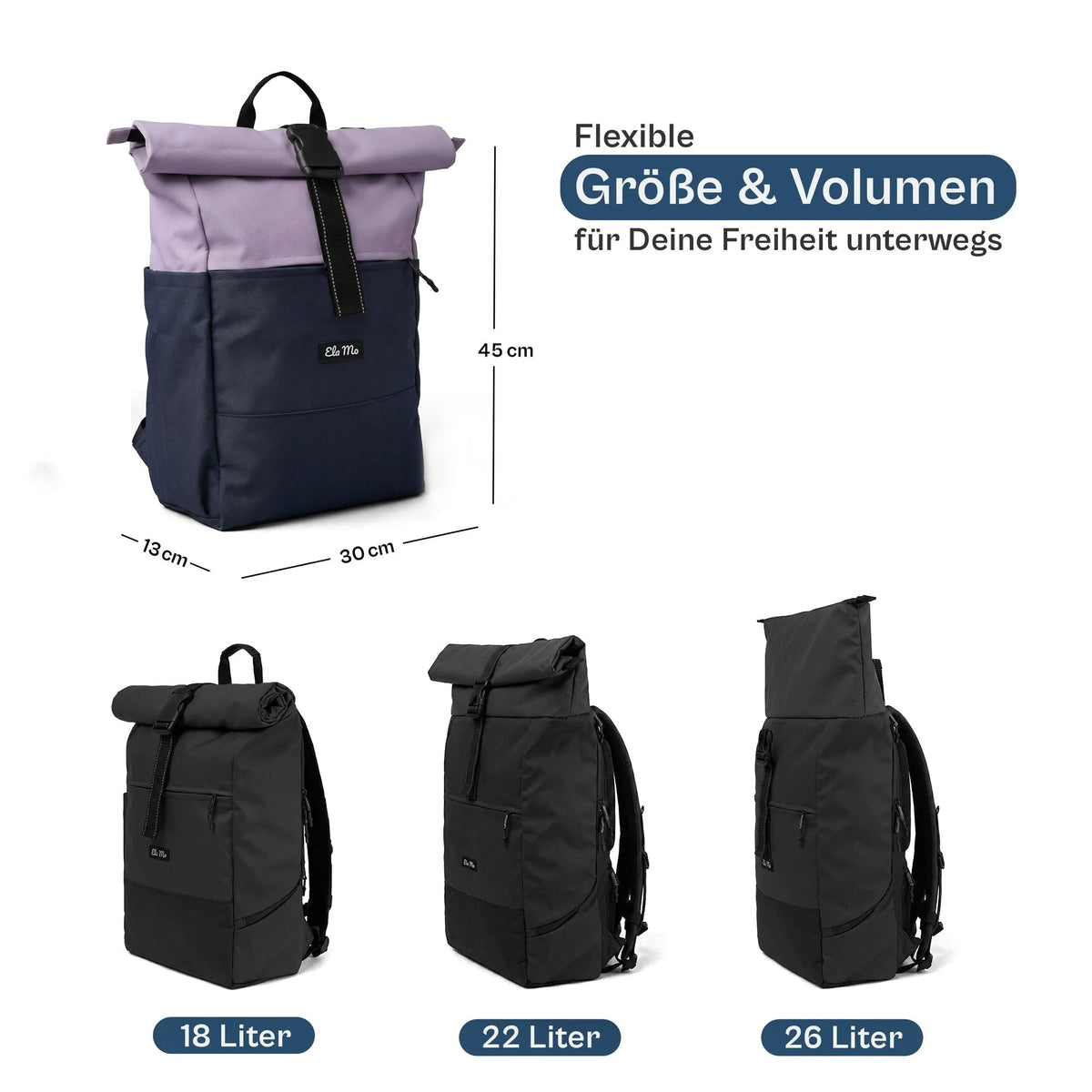 Ela Mo™ Rolltop Rucksack | Coated Edition Fuchsie