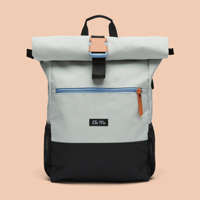 Ela Mo™ Rolltop Rucksack | Lightgrey Orange Pop