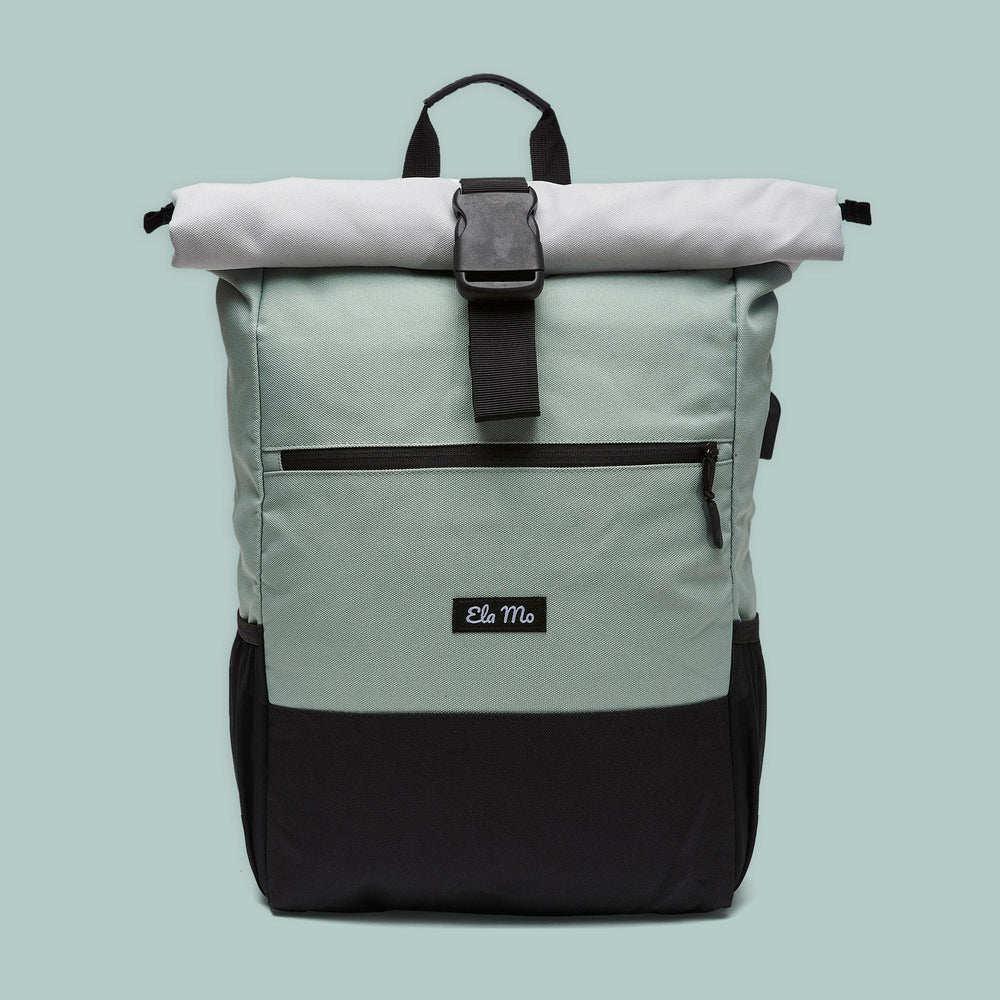 Ela Mo™ Rolltop Rucksack | Mintgrey