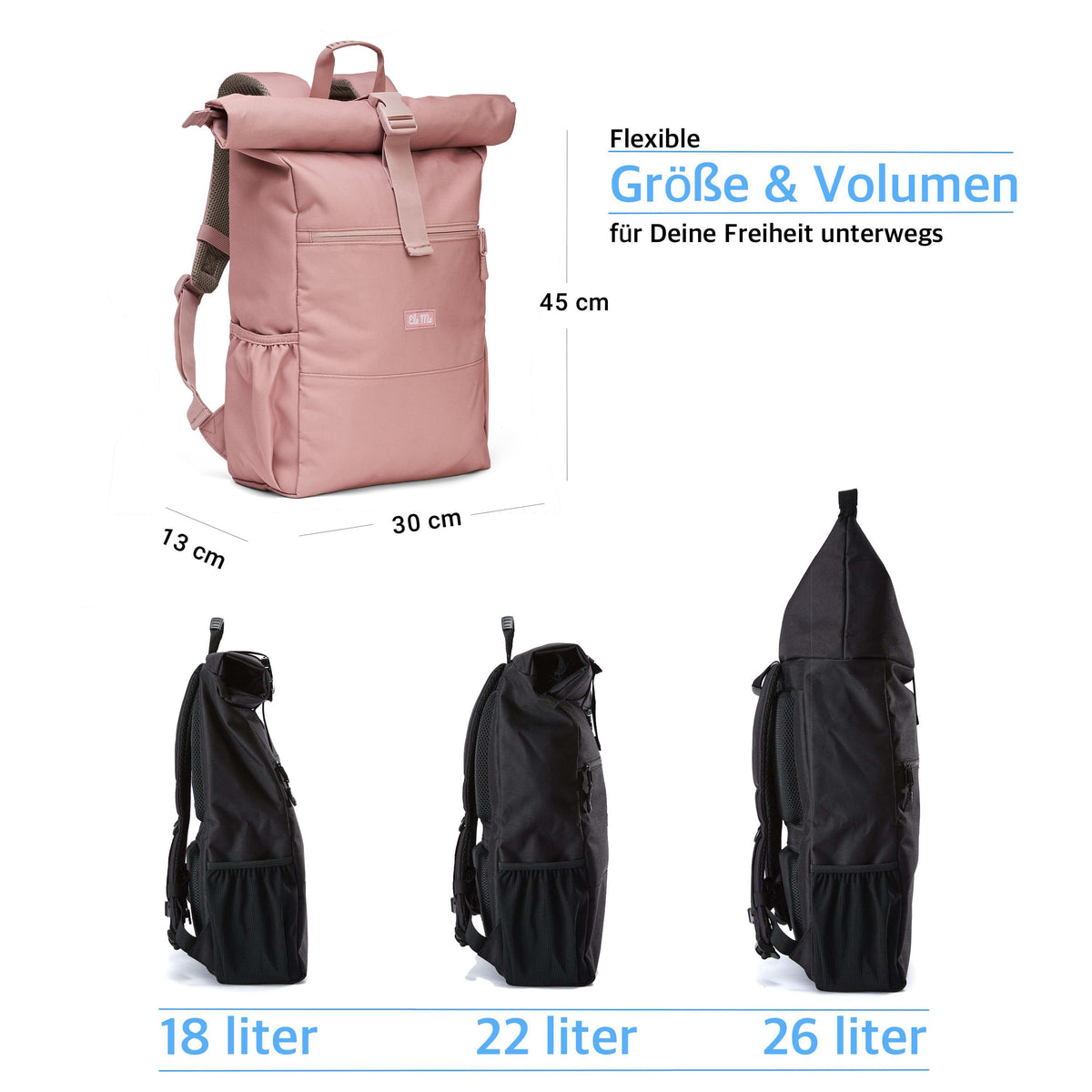 Rucksack Rosa für Damen – Stylisch & Praktisch – Ela Mo™