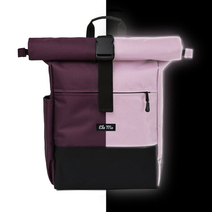 Ela Mo™ Rolltop Rucksack | Plum Reflective