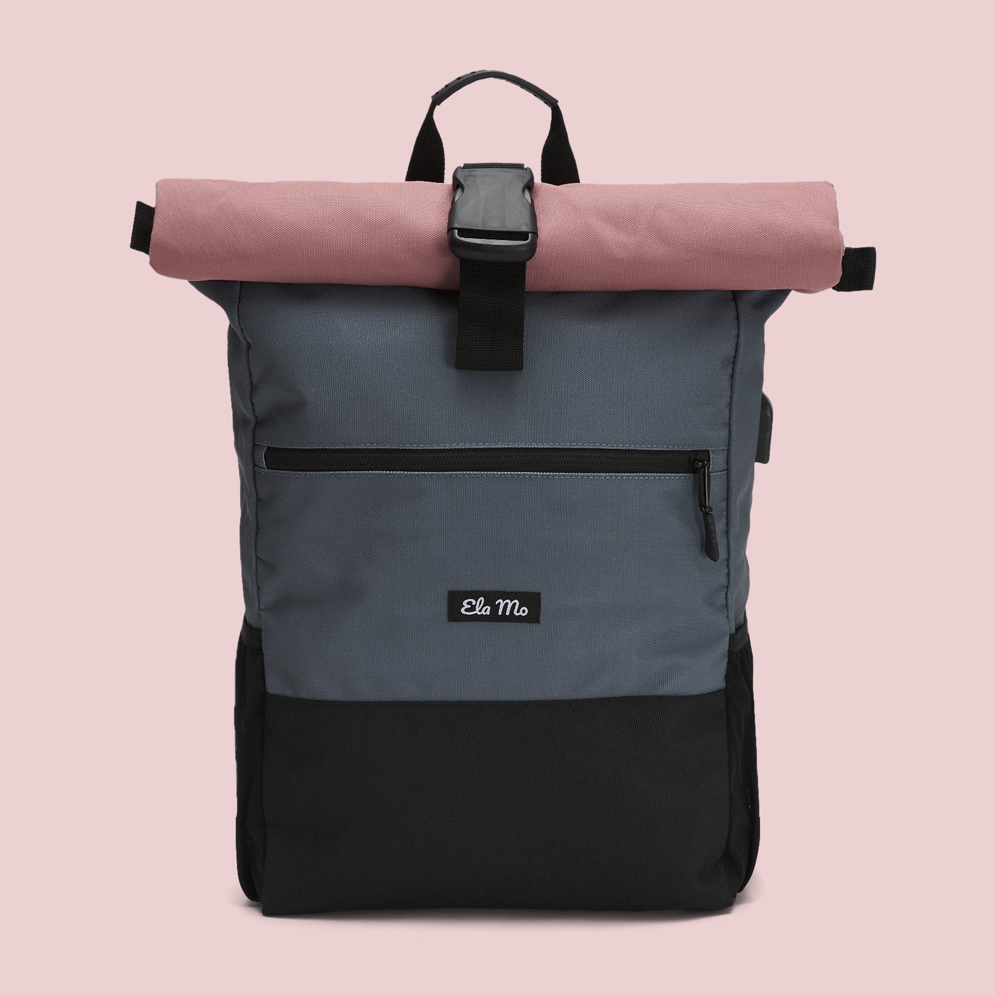 Ela Mo™ Rolltop Rucksack | Salmon