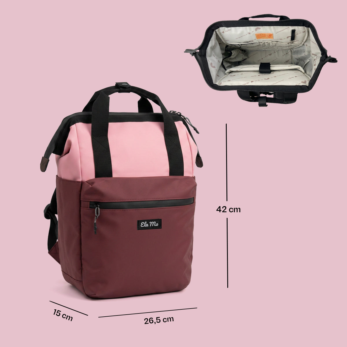 Ela Mo™ Topload Rucksack | Coated Edition Dark Berry
