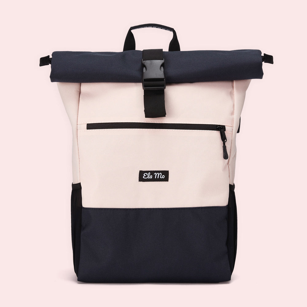 Pink & Blue Ela Mo™ Rolltop Rucksack | Pink & Blue
