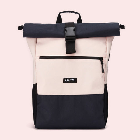 Pink & Blue Ela Mo™ Rolltop Rucksack | Pink & Blue